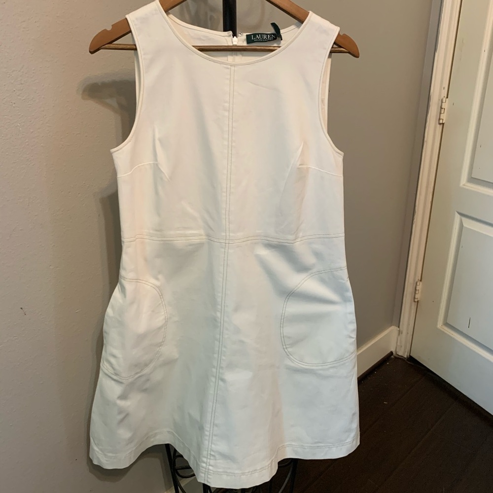 💜Lauren Ralph Lauren sz 6 white sleeveless dress